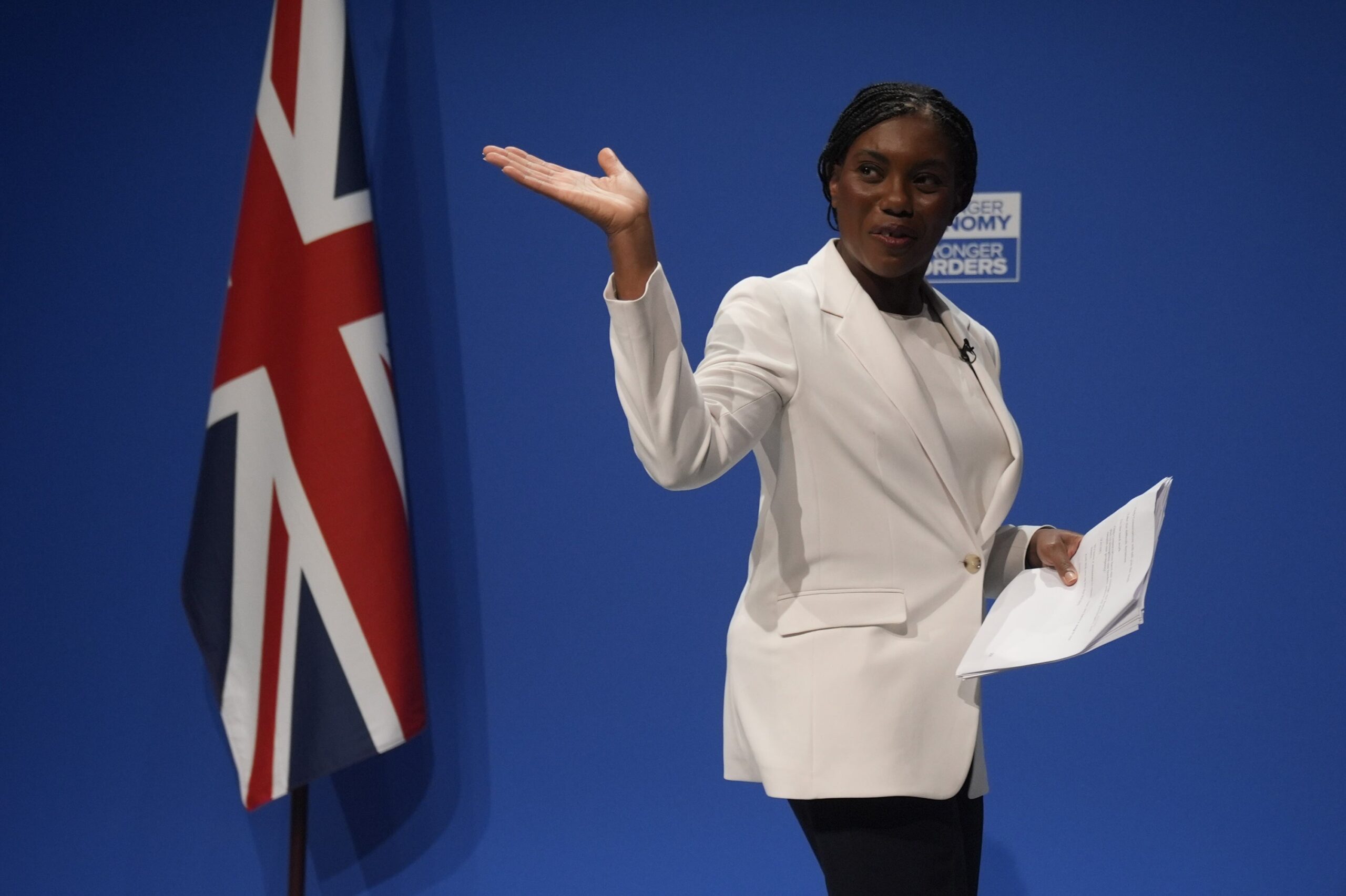 Conservative Party leader Kemi Badenoch admited the party has a ‘mountain to climb’ during her speech to the conference