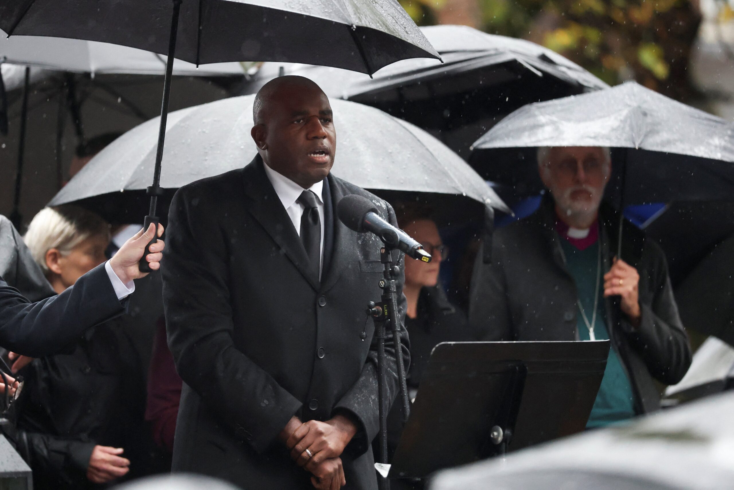 David Lammy faced boos as he spoke at the vigil