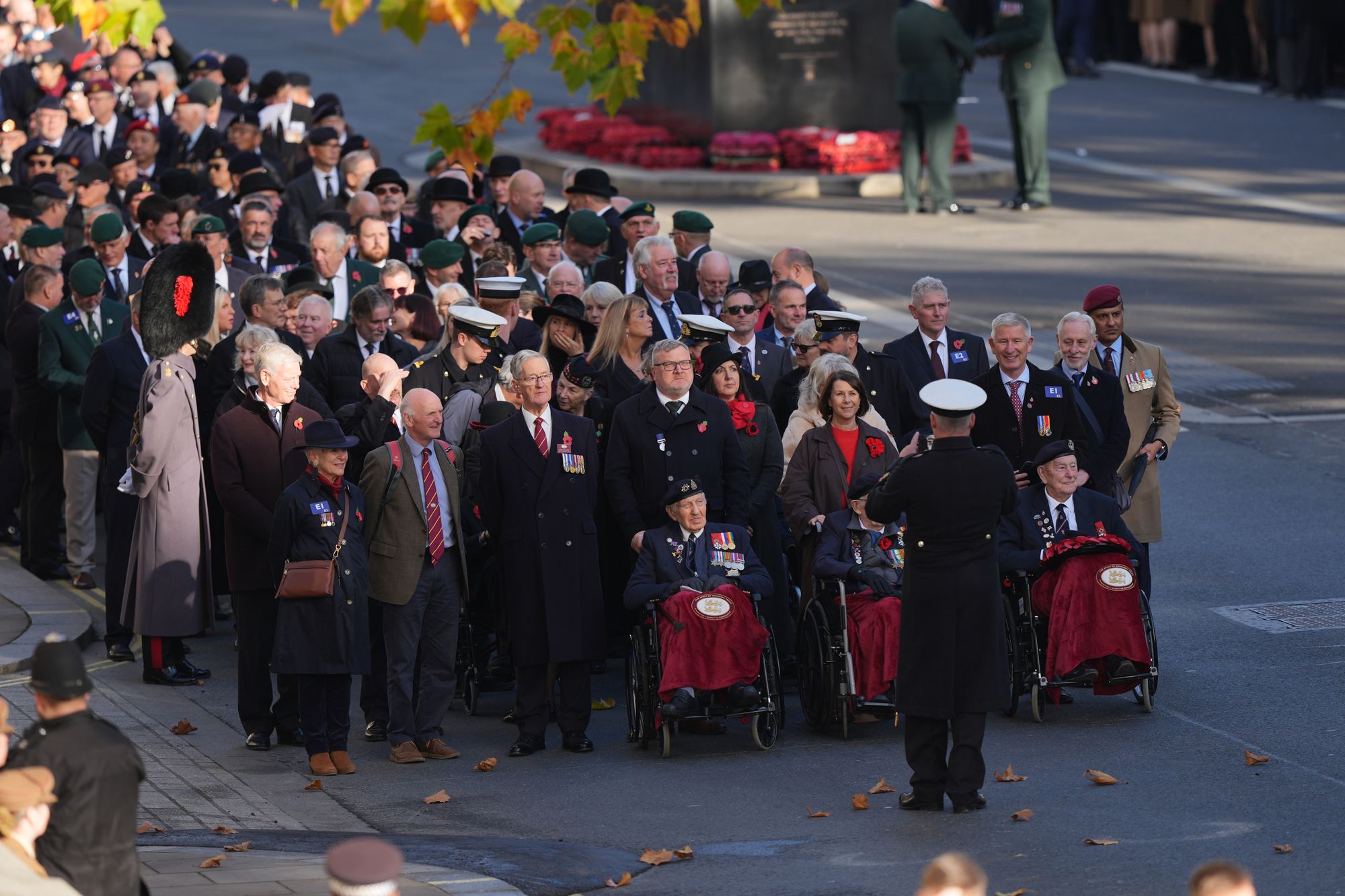 Veterans wait to get in to position on Whitehall