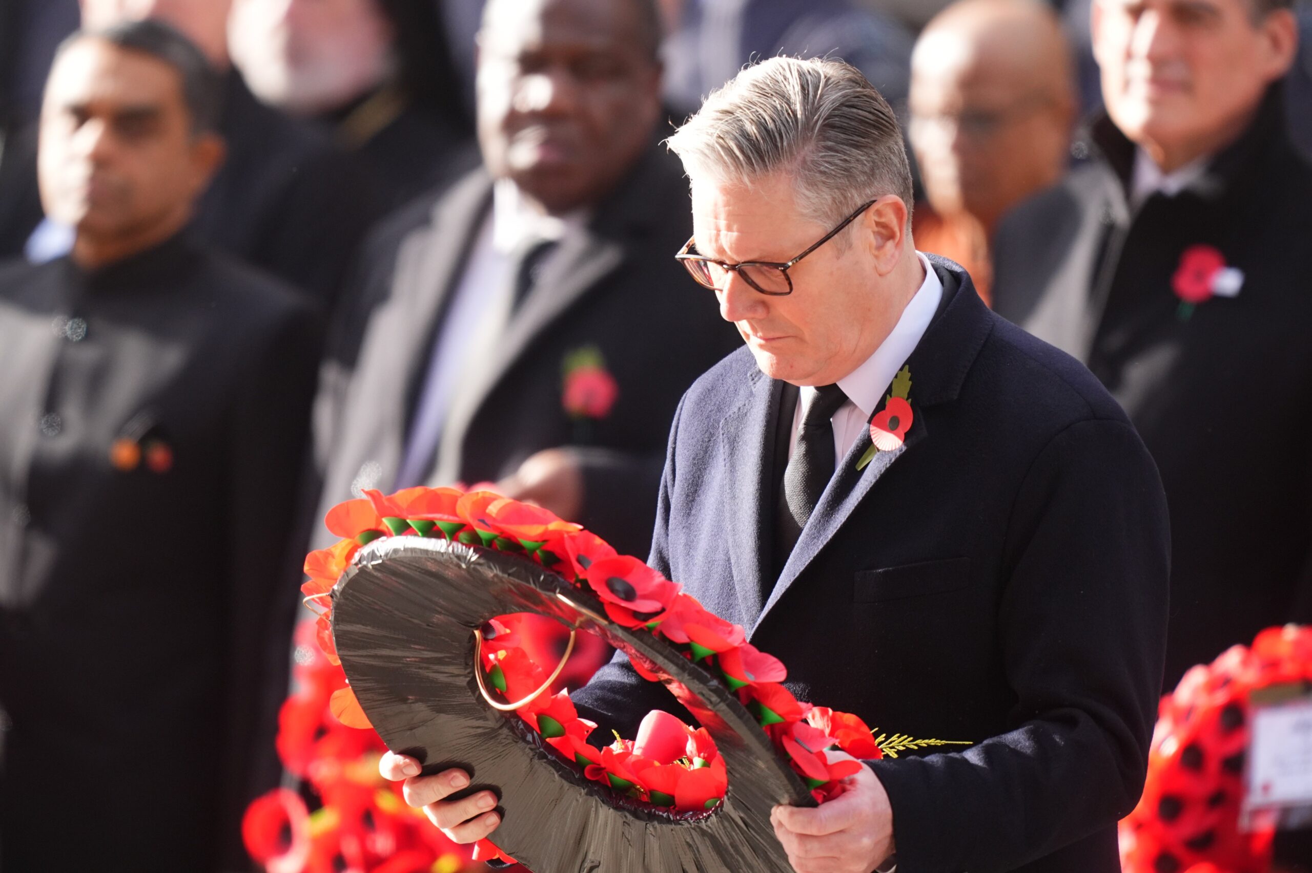 Prime Minister Sir Keir Starmer lays a wreath