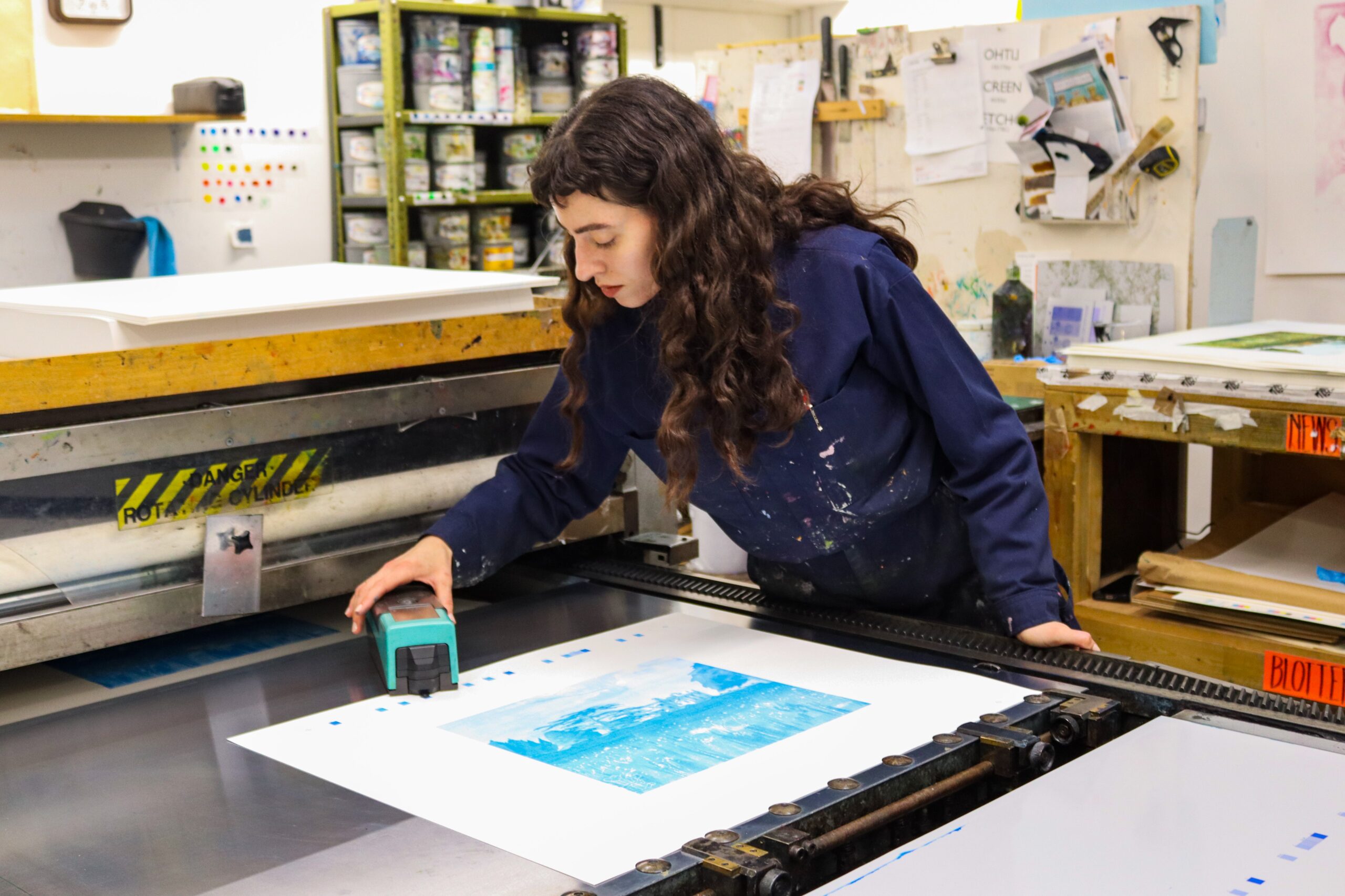 One of the limited edition prints being made