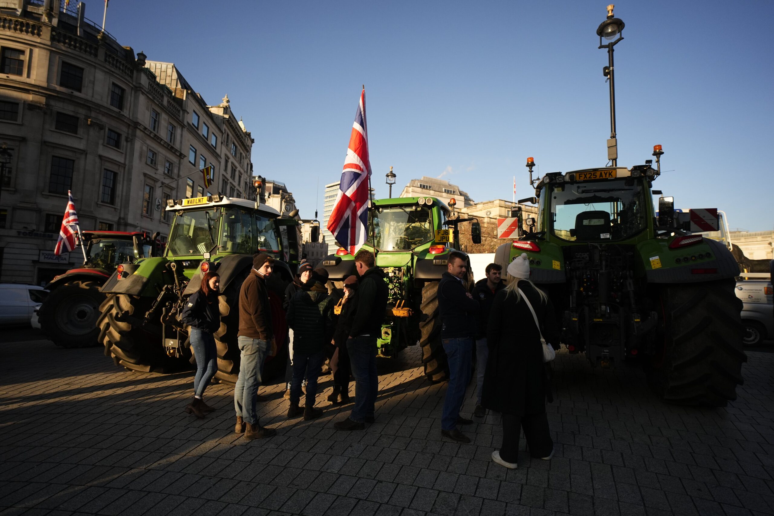 Tractors appeared on Whitehall ahead of Chancellor Rachel Reeves’s Budget speech