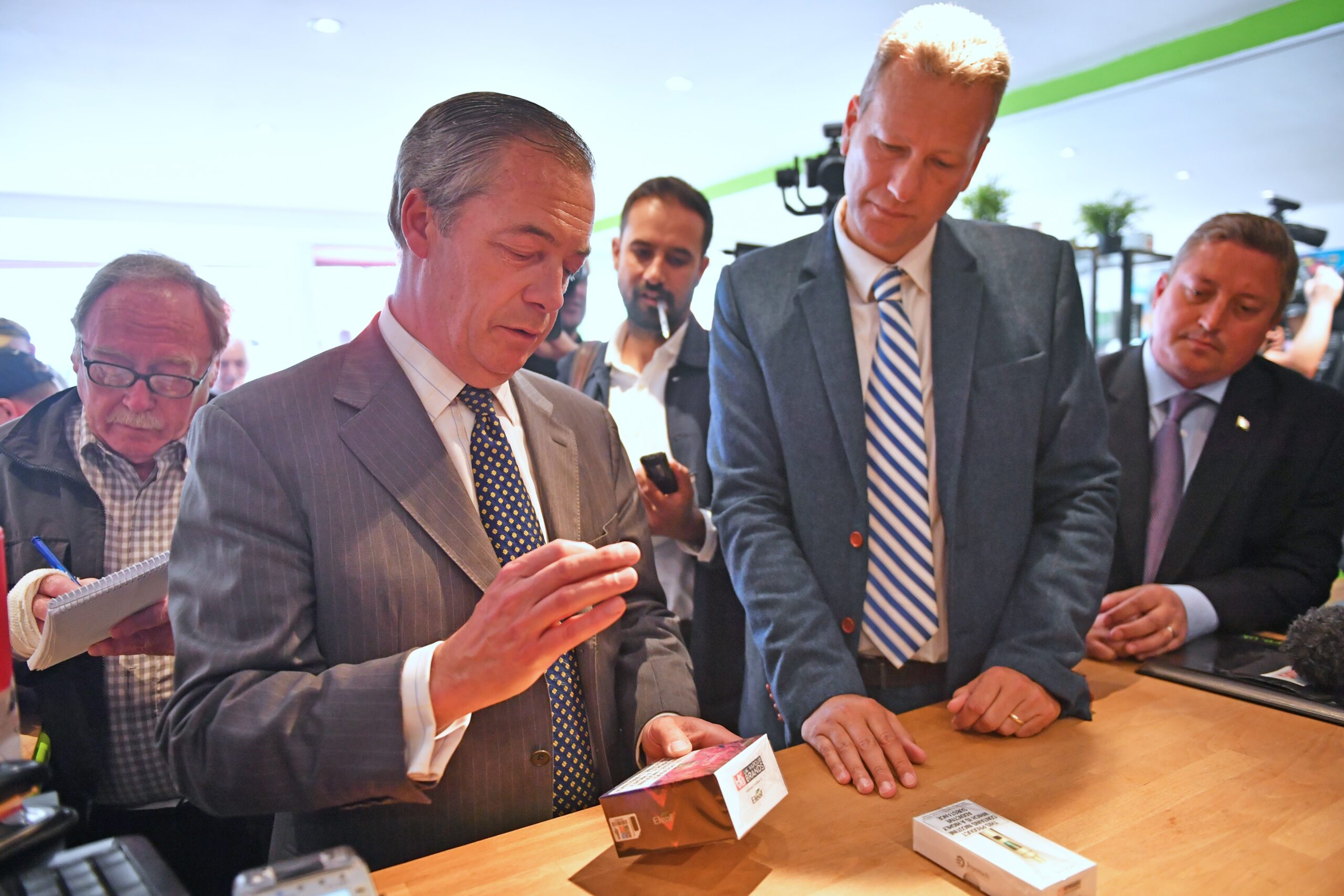 Nathan Gill, right, with Nigel Farage in 2019