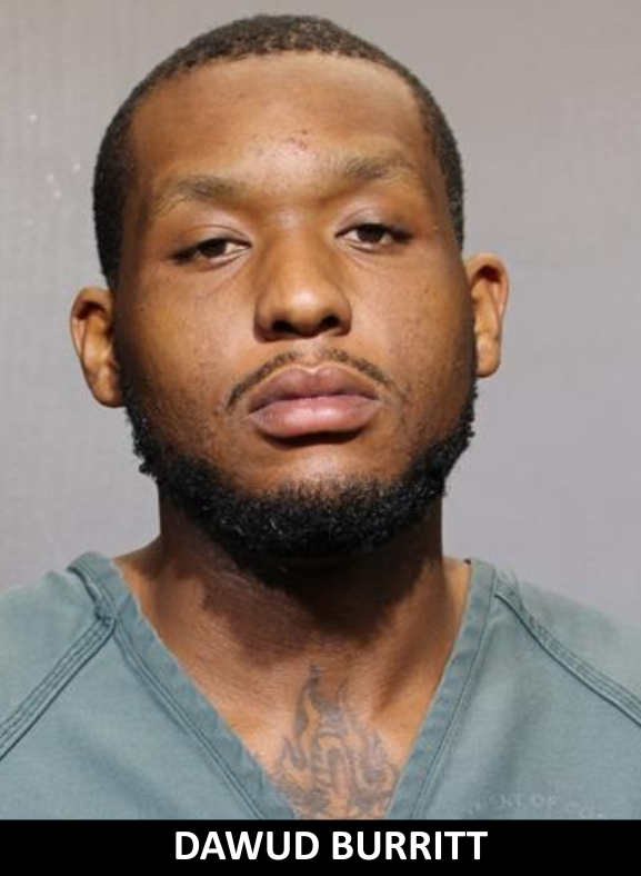 Dawud Burritt was arrested Sunday morning. He faces two counts of second-degree murder and one count of armed burglary.