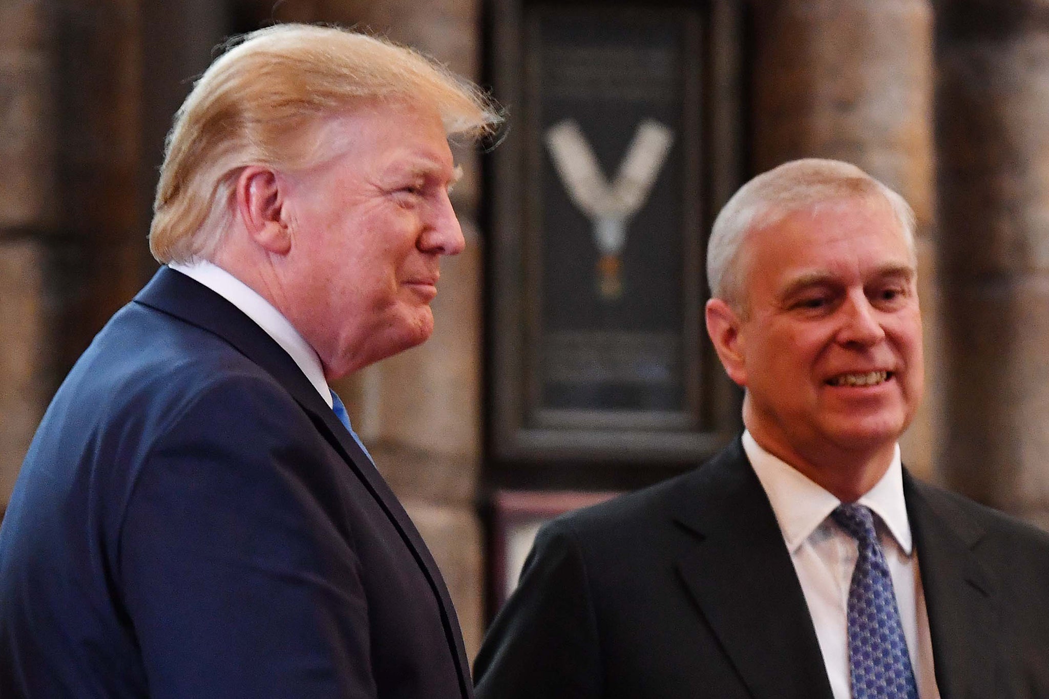 Andrew and Trump during a visit to Westminster Abbey in 2019