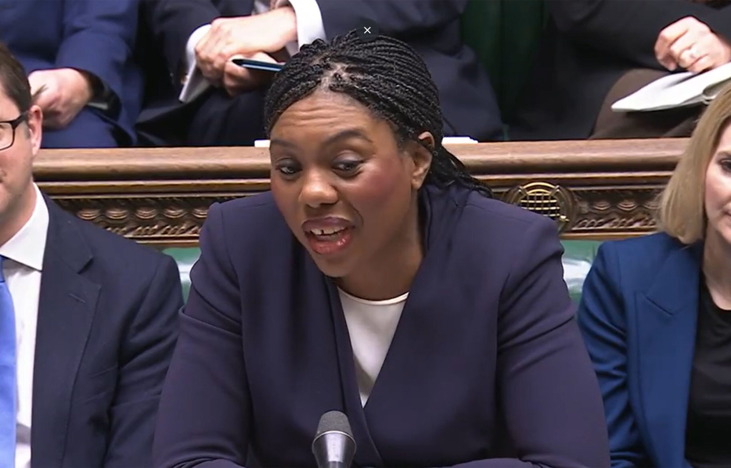 Tory leader Kemi Badenoch tackled the PM on the Budget