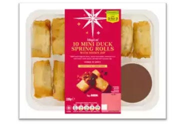 Asda have had to recall their brand of ‘10 Mini Duck Spring Rolls with Hoison Dip’ (Pictured)
