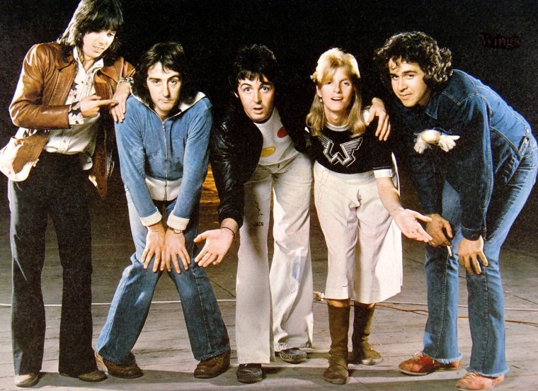 The Wings lineup featured (left to right) Jimmy McCulloch, Denny Laine, Paul McCartney, Linda McCartney and Joe English (Photo: GAB Archive/Redferns)