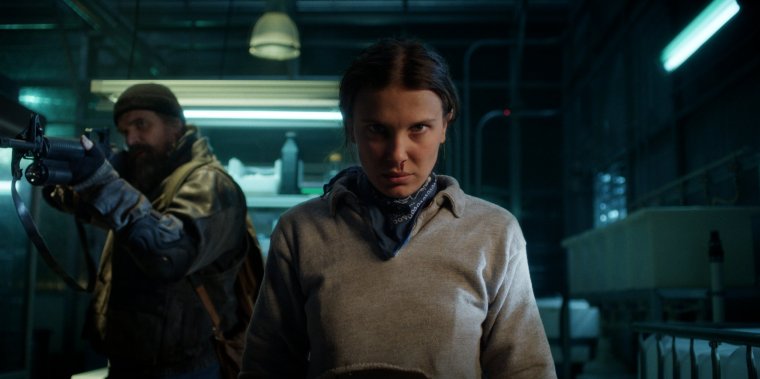 STRANGER THINGS. (L to R) David Harbour as Jim Hopper and Millie Bobby Brown as Eleven in STRANGER THINGS. Cr. Courtesy of Netflix ????2025 Stranger Things Season 5 TV still Netflix