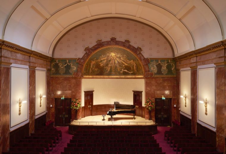 LONDON, ENGLAND - OCTOBER 25: The view from the balcony of the Wigmore Hall stage,a concert hall on October 23, 2015 in London, England. (Photo by Peter Dazeley/Getty Images)