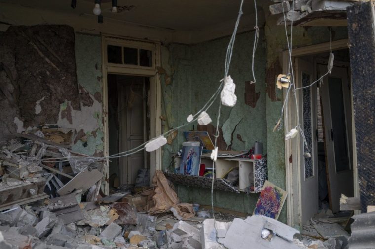 KRAMATORSK, UKRAINE - NOVEMBER 11: A view of the destruction caused by the Russian drone strike in a residential area of Kramatorsk, Ukraine, on November 11, 2025. Initial reports indicated that Russian forces launched seven attack drones between 8:13 p.m. and 8:39 p.m. on November 10. The city hall reported that civilian infrastructure and residential areas in Kramatorsk were targeted, with damage reported at an educational center and several homes. Initial reports indicated that a 64-year-old man was killed in the attack. (Photo by Jose Colon/Anadolu via Getty Images)