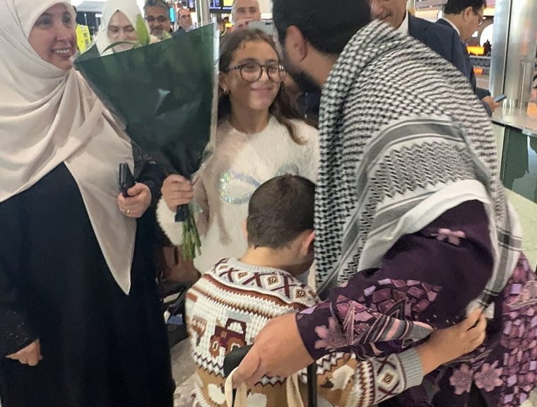 BEST QUALITY AVAILABLE Handout photo issued by the Free Sami Hamdi campaign of British political commentator, Sami Hamdi (right), being greeted by family members at Heathrow Airport, upon his return to the UK after he was held by US Immigration and Customs Enforcement (Ice) for more than two weeks. Mr Hamdi, who is Muslim and lives in London, was detained by Ice officers at San Francisco International Airport in California on October 26 after he travelled to the US for a speaking tour. Picture date: Thursday November 13, 2025. PA Photo. Photo credit should read: Free Sami Hamdi campaign/PA Wire NOTE TO EDITORS: This handout photo may only be used for editorial reporting purposes for the contemporaneous illustration of events, things or the people in the image or facts mentioned in the caption. Reuse of the picture may require further permission from the copyright holder.