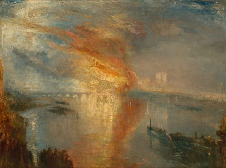 4. JMW Turner, The Burning of the Houses of Lords and Commons, 16 October 1834, 1835. Cleveland Museum of Art. Bequest of John L. Severance 1942.647 Turner and Constable 27 November 2025?12 April 2026 | Tate Britain NOTE: Reproductions are not cropped, overprinted, tinted or subject to any form of derogatory treatment without the prior approval of the copyright owner Image supplied by Press Office