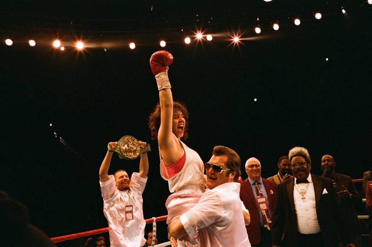 Undated film still from Christy. Pictured: Tony Cavalero as James Maloney, Sydney Sweeney as Christy Martin, Bryan Hibbard as Big Jeff and Chad L Coleman as Don King. See PA Feature SHOWBIZ Film Reviews. WARNING: This picture must only be used to accompany PA Feature SHOWBIZ Film Reviews. PA Photo. Picture credit should read: Black Bear. All Rights Reserved. NOTE TO EDITORS: This picture must only be used to accompany PA Feature SHOWBIZ Film Reviews.