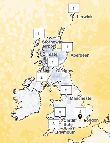 A cold snap has been forecast by the Met Office for next week. The weather map shows how temperatures will plummet on Wednesday.