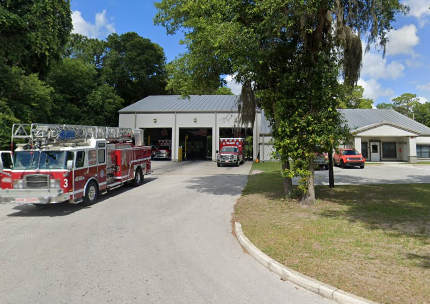 The victim was working a 24-hour shift at Fire Station 21 in Ocala (pictured) when the attack took place