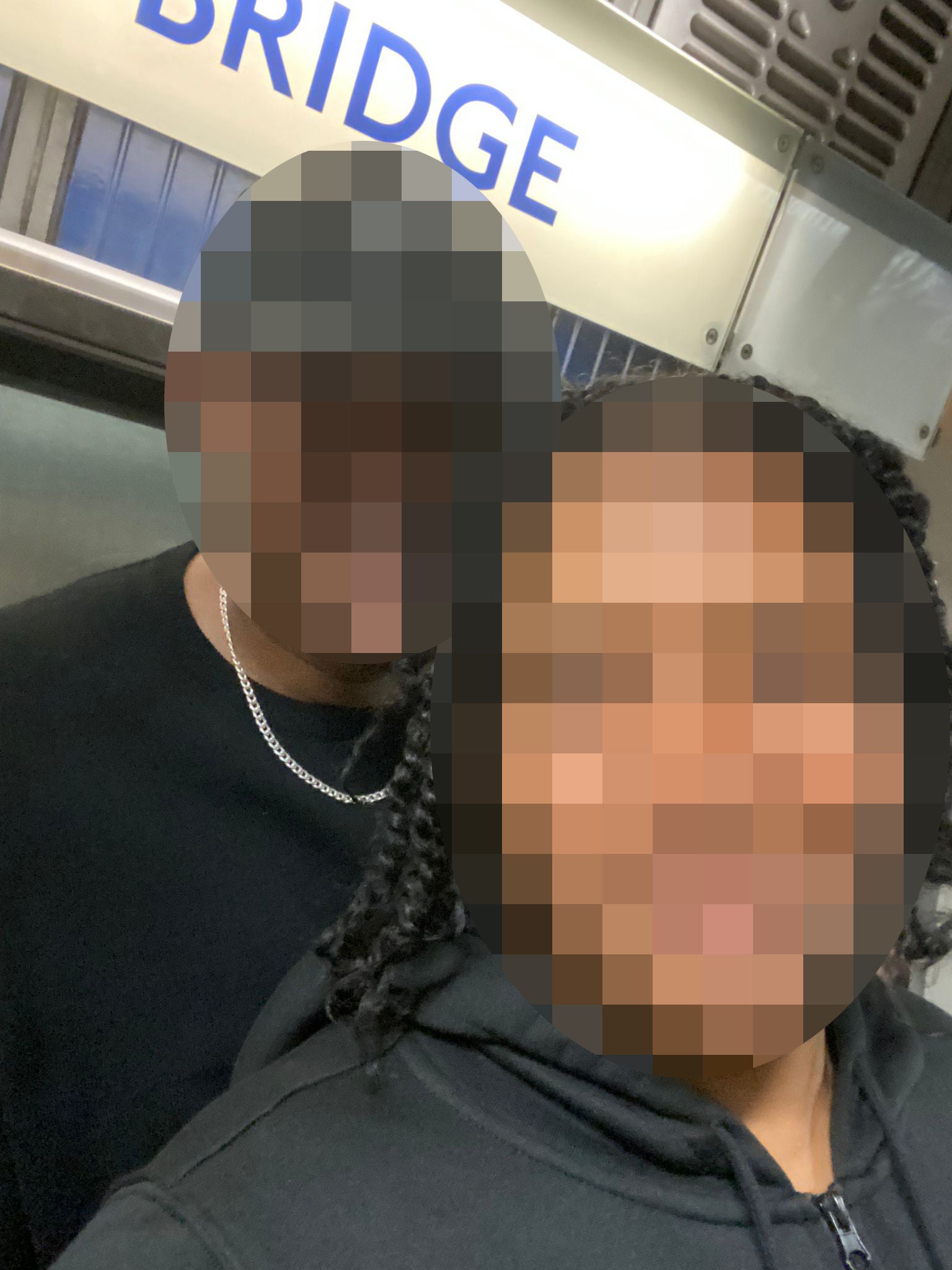 One asylum seeker from Trinidad (right) has been living in a Home Office hotel for nearly two years. She is pictured here with her partner who is living in a separate Home Office hotel