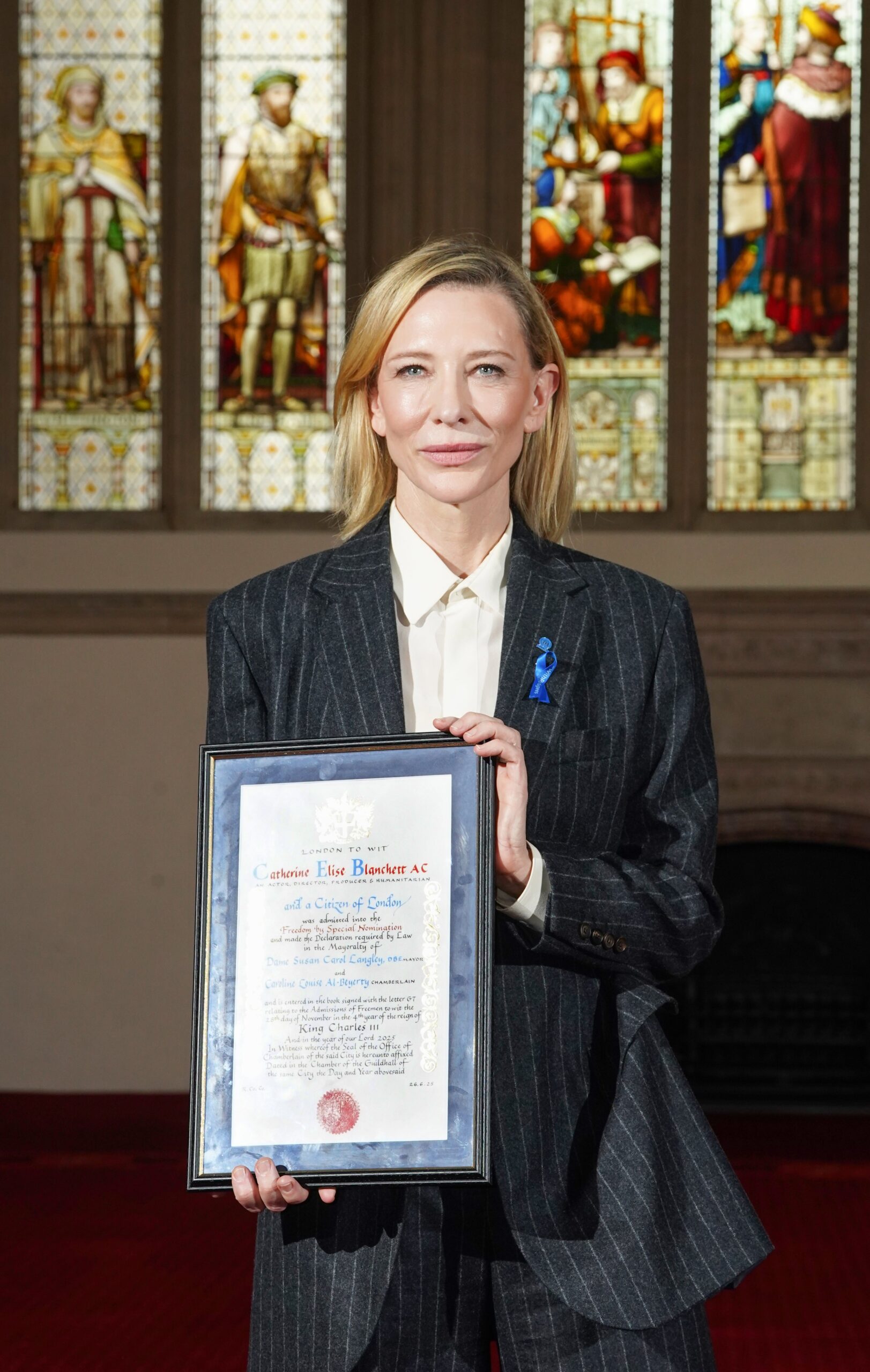 Cate Blanchett after receiving the Freedom of the City of London (Ian West/PA)