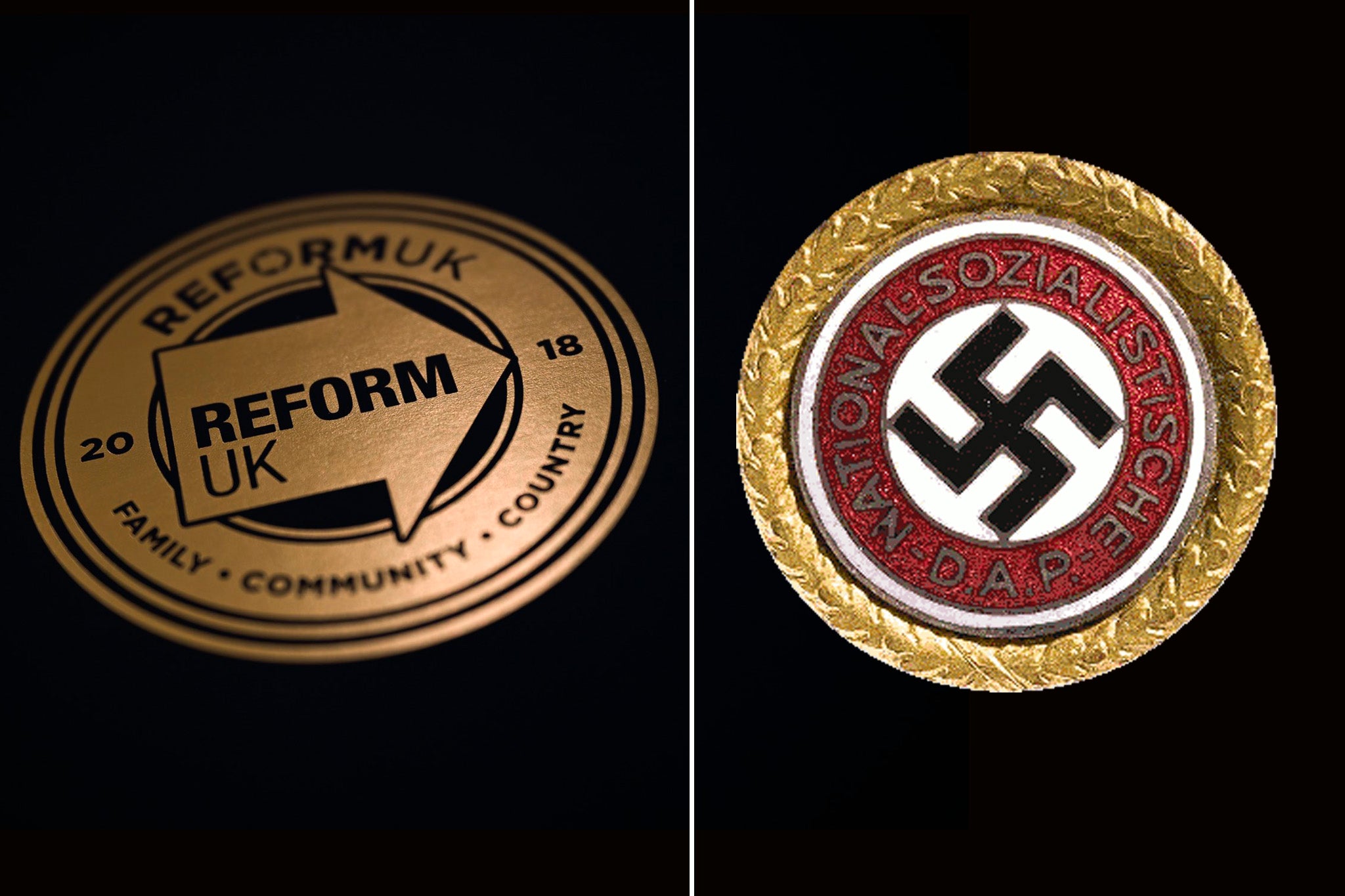 Reform’s new logo and the Nazi badge