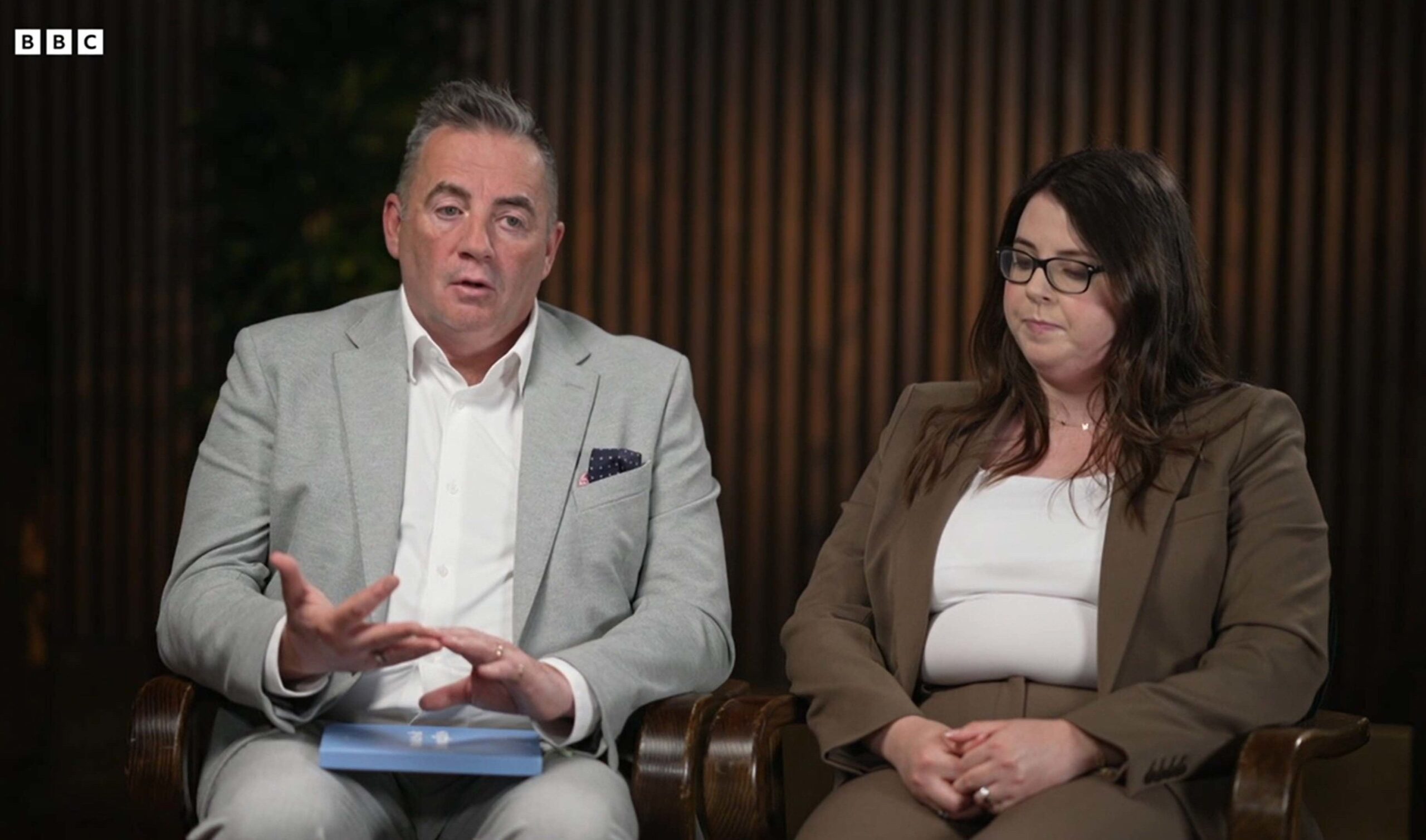 BBC racing commentator John Hunt and his daughter Amy Hunt