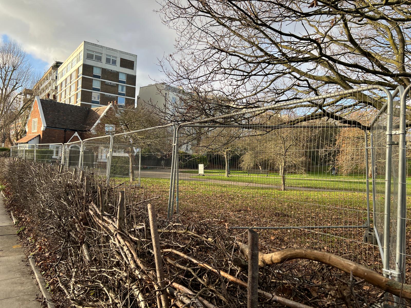 Some parts of Primrose Hill are blocked off with temporary fencing (Catherine Usiskin/PA)