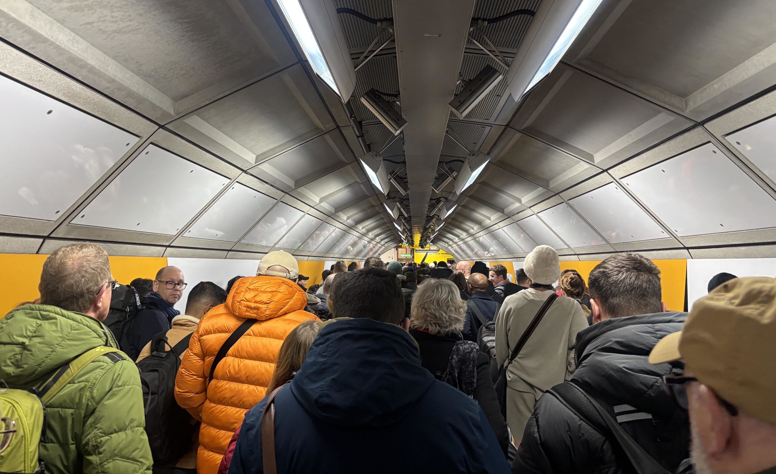 The incident prompted travel chaos as trains and buses to the airport were halted and routes into the airport’s central area were temporarily closed.