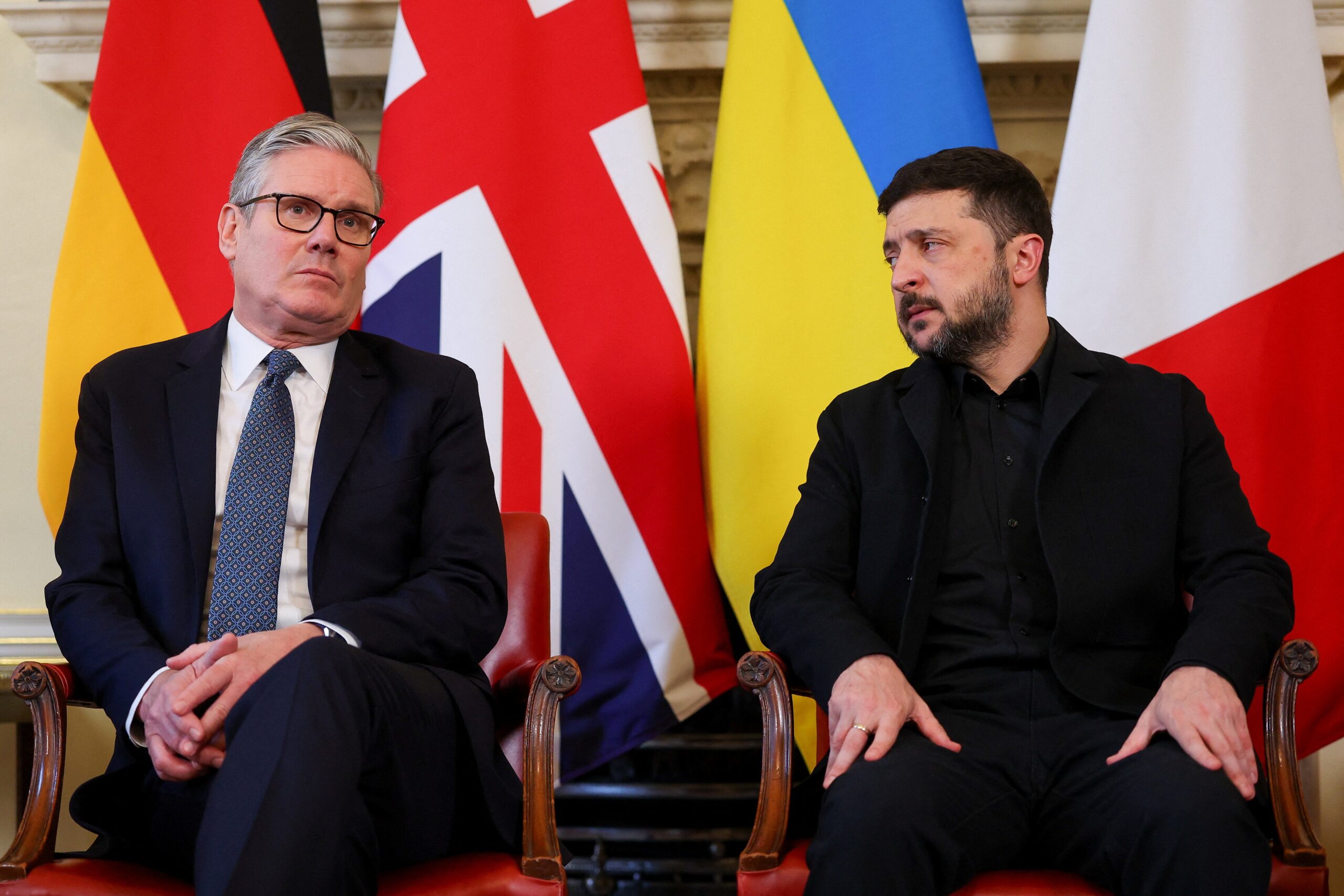 Sir Keir Starmer (left) and Volodymyr Zelensky in Downing Street (Toby Melville/PA)