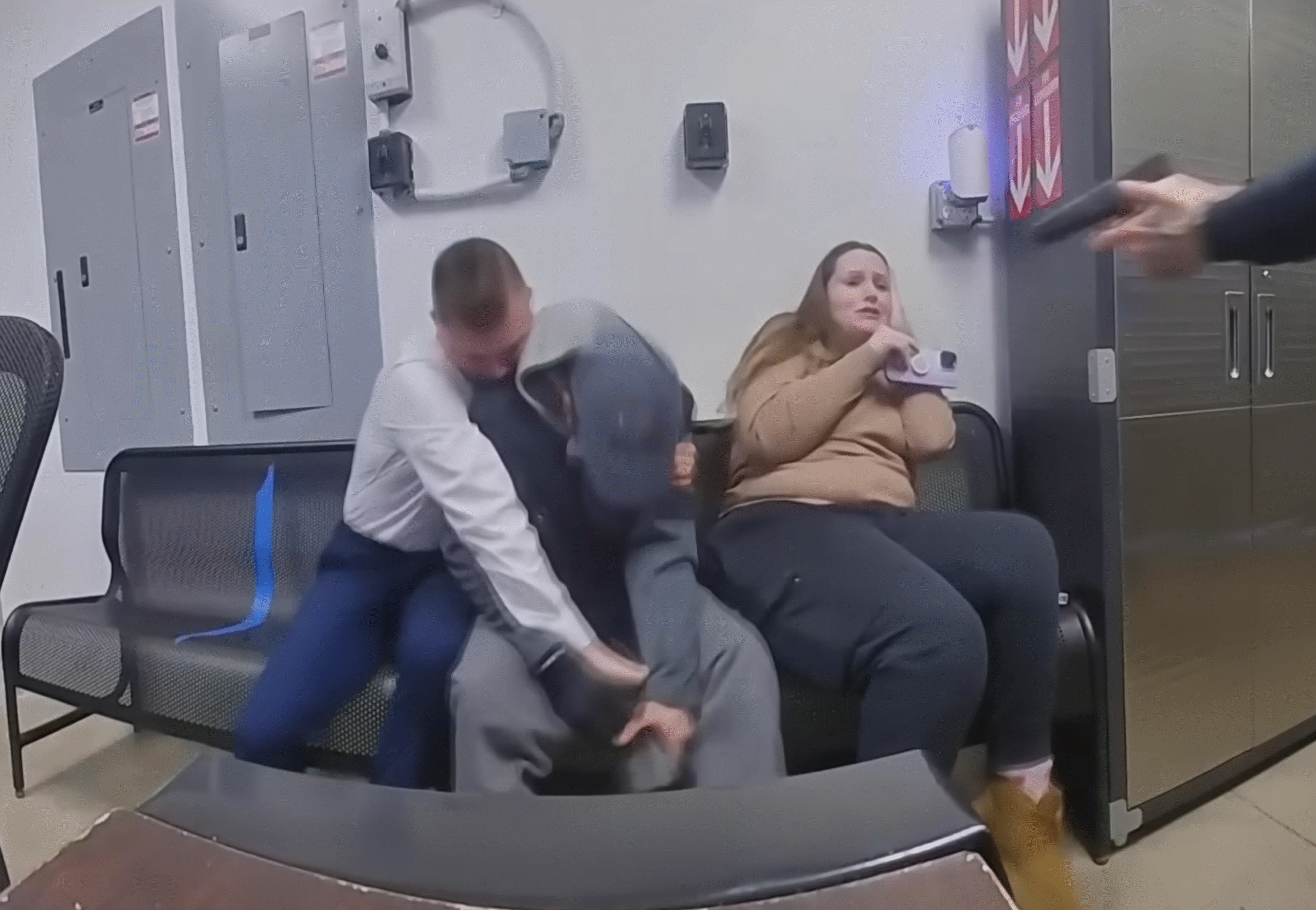 A Walmart employee intervened, ultimately disarming Newton as Katerina Jeffrey, sitting next to him, yelled for him to stop