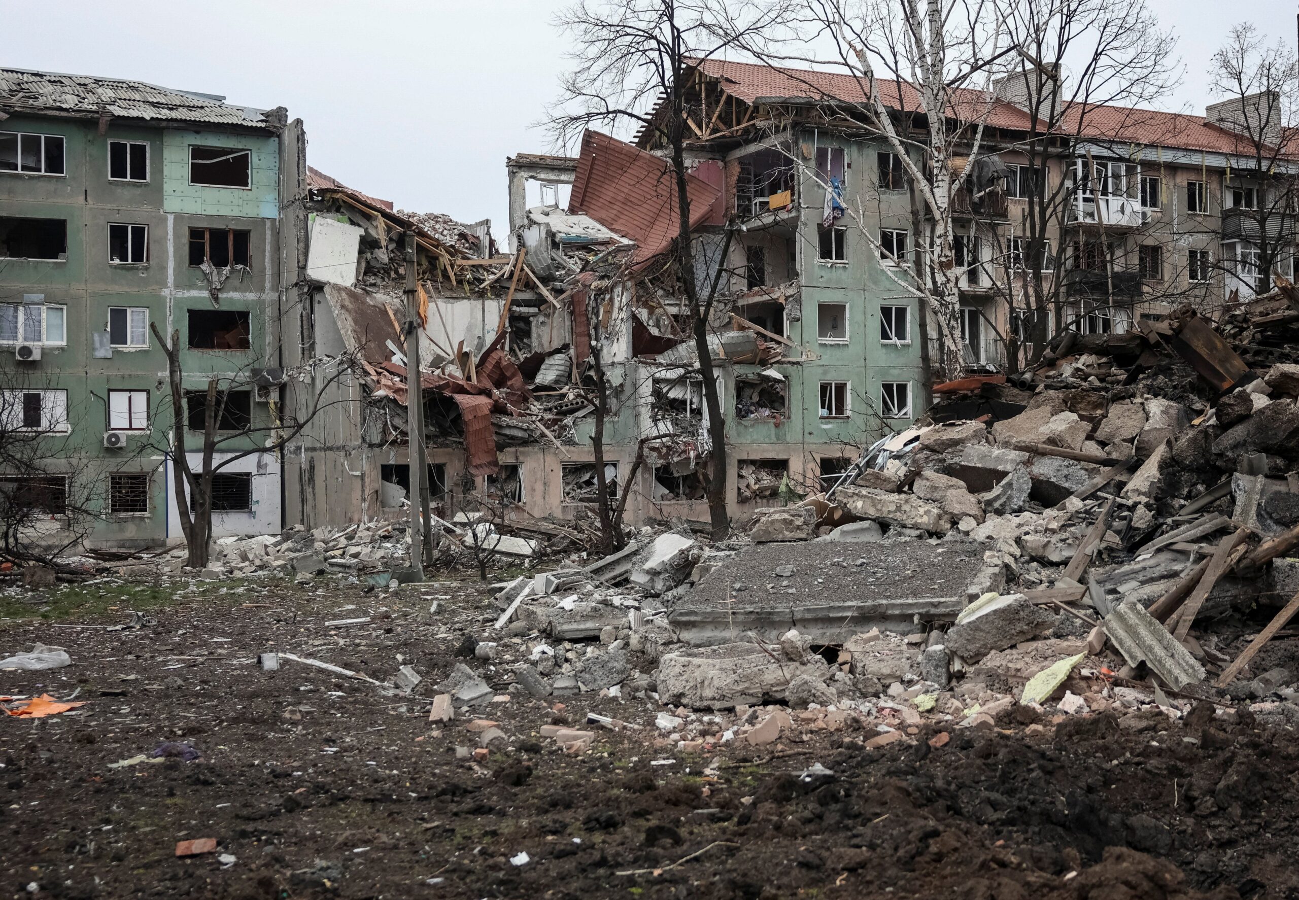 The frontline town of Dobropillia has suffered heavy damage throughout the war