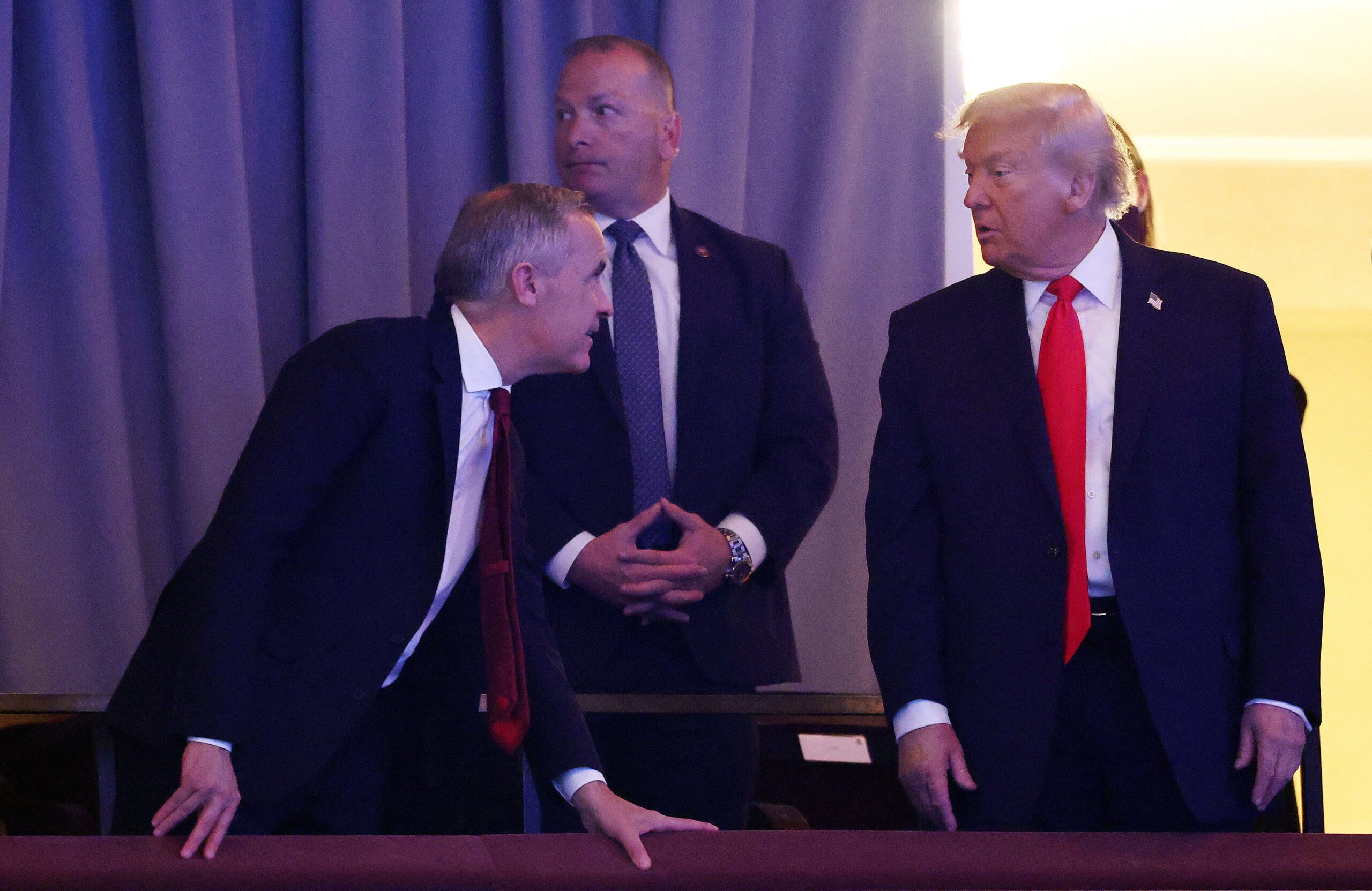 Soccer Football - FIFA World Cup 2026 - FIFA World Cup 2026 Draw - John F. Kennedy Center for the Performing Arts, Washington, D.C., U.S. - December 5, 2025 U.S. President Donald Trump and Canada's Prime Minister Mark Carney ahead of the FIFA World Cup 2026