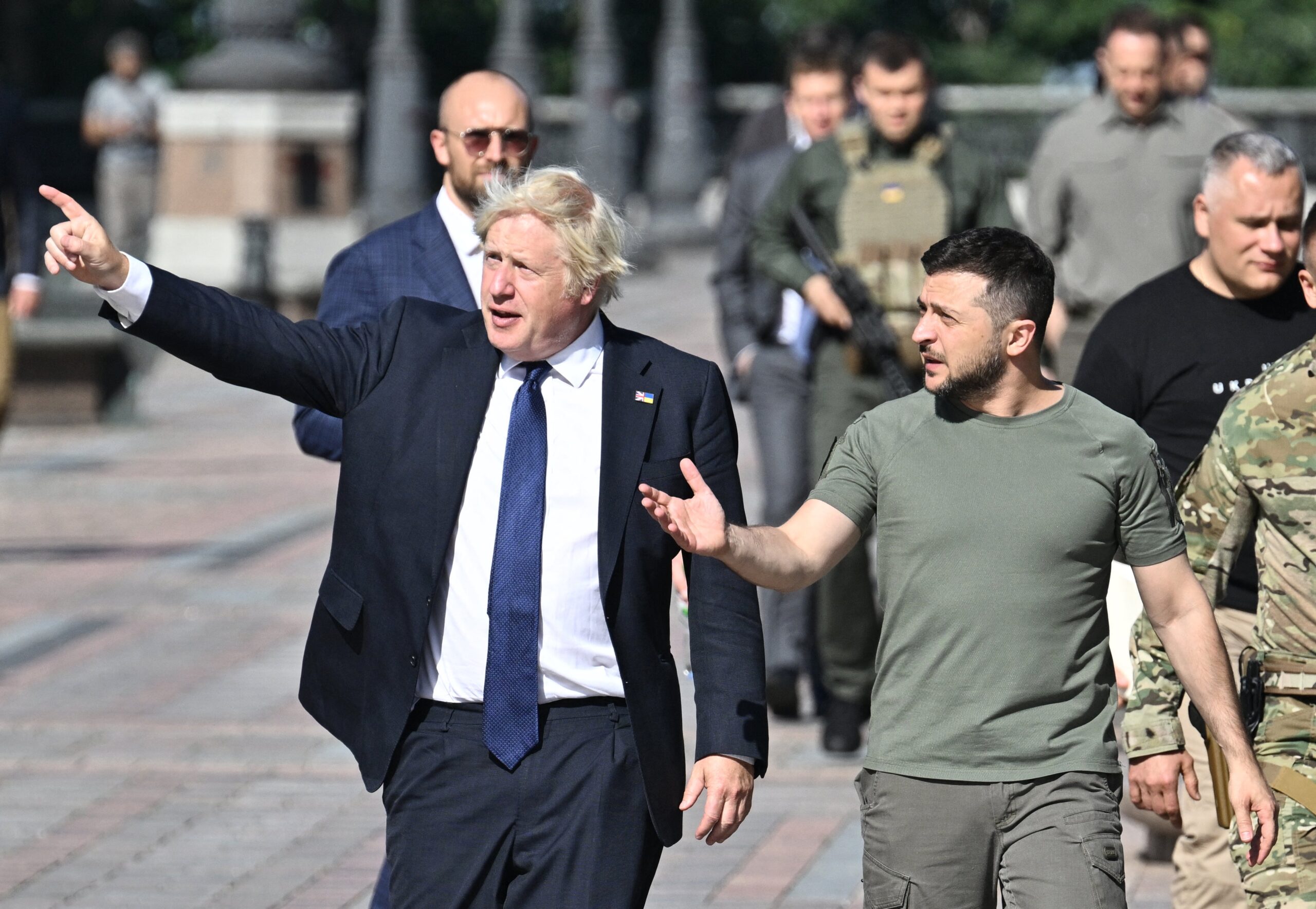 He accompanied Boris Johnson to meet Volodymyr Zelensky (right) in Kyiv in September 2023