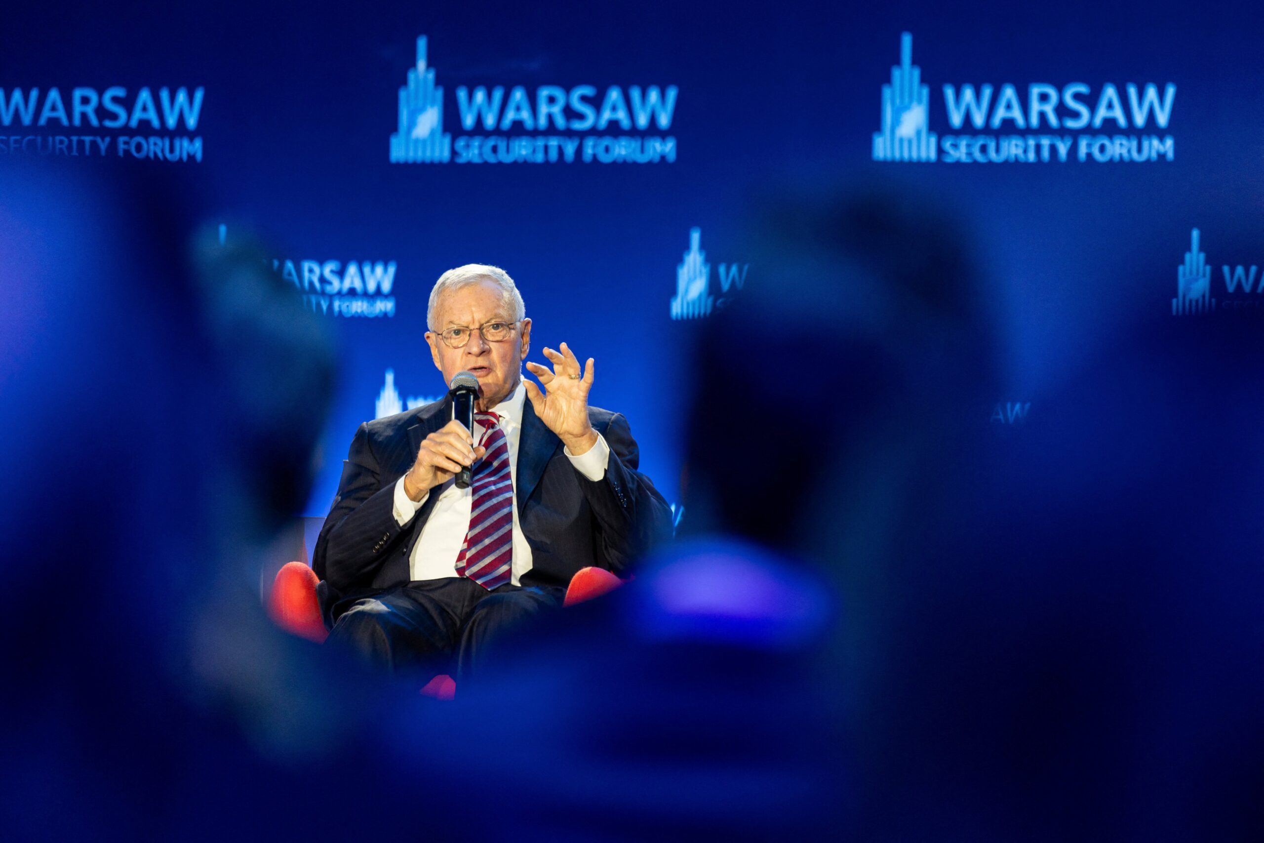 US Special Envoy for Ukraine Keith Kellogg speaks on stage on the second and last day of the Warsaw Security Forum (WSF) in Warsaw on September 30, 2025.