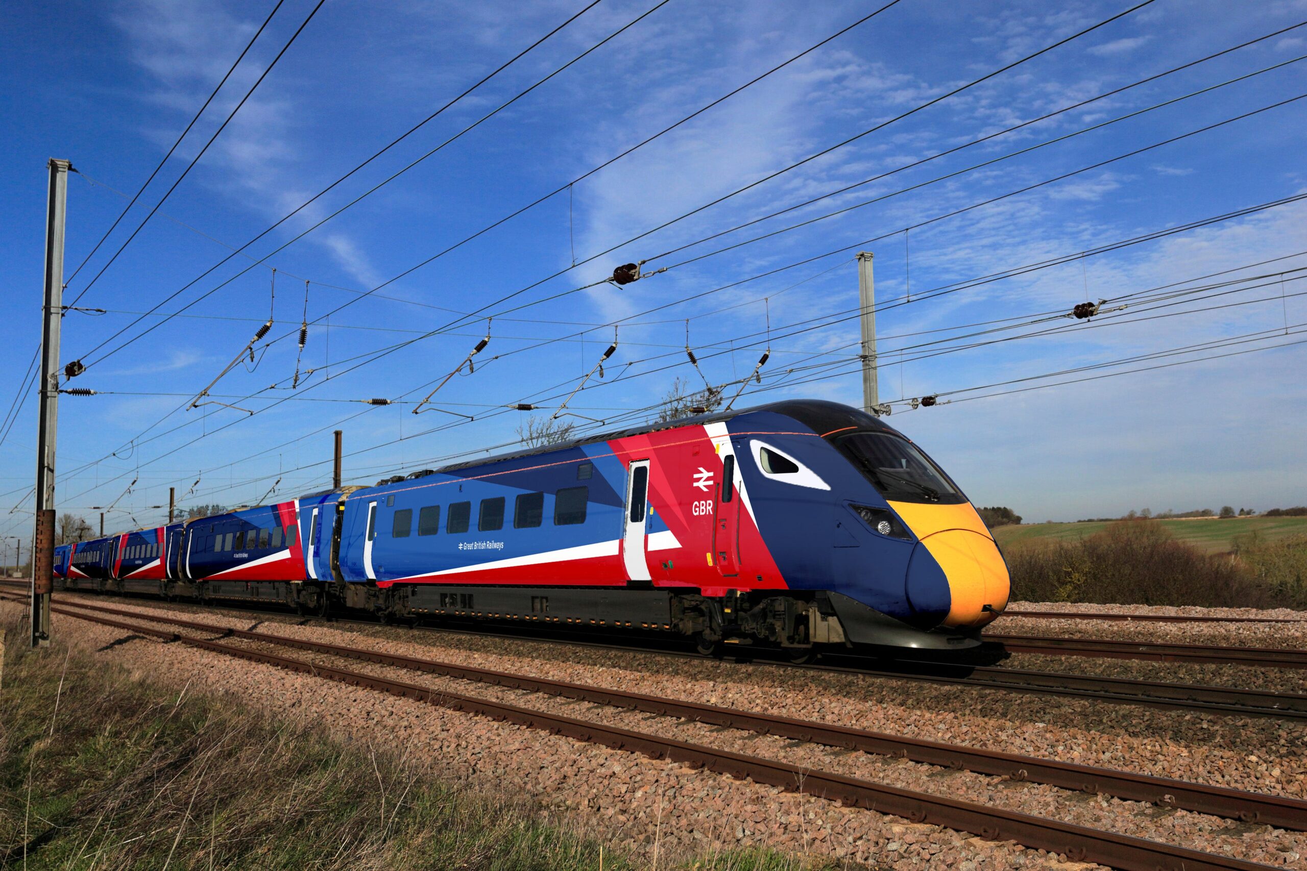 New Great British Railways brand will see trains given a union flag inspired red, white and blue paint job under the Government's rail-nationalisation plans