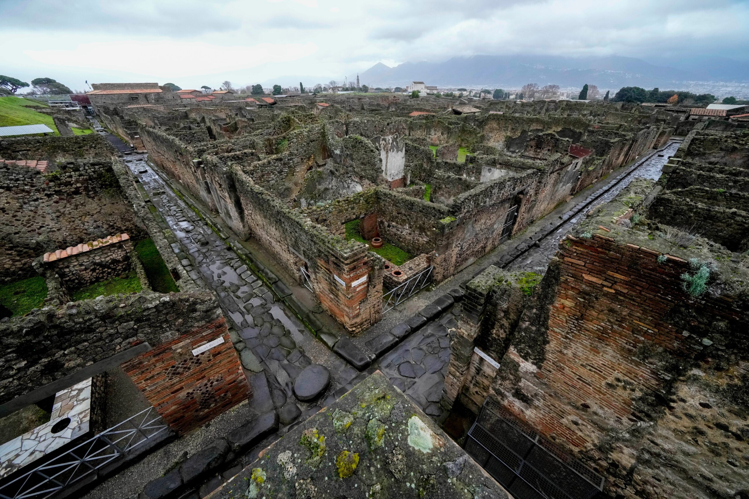 The once-thriving city of Pompeii, near Naples, and its surroundings were destroyed by the eruption of Mount Vesuvius in A.D. 79