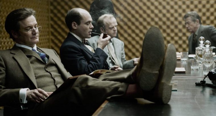 Colin Firth as Bill Haydon, David Denick as Toby Esterhase, Toby Jones as Percy Allenine & John Hurt as Control in TINKER, TAILOR, SOLDIER, SPY Photo: Jack English All rights reserved. ???? 2010 StudioCanal SA [Credit must be included on all uses]