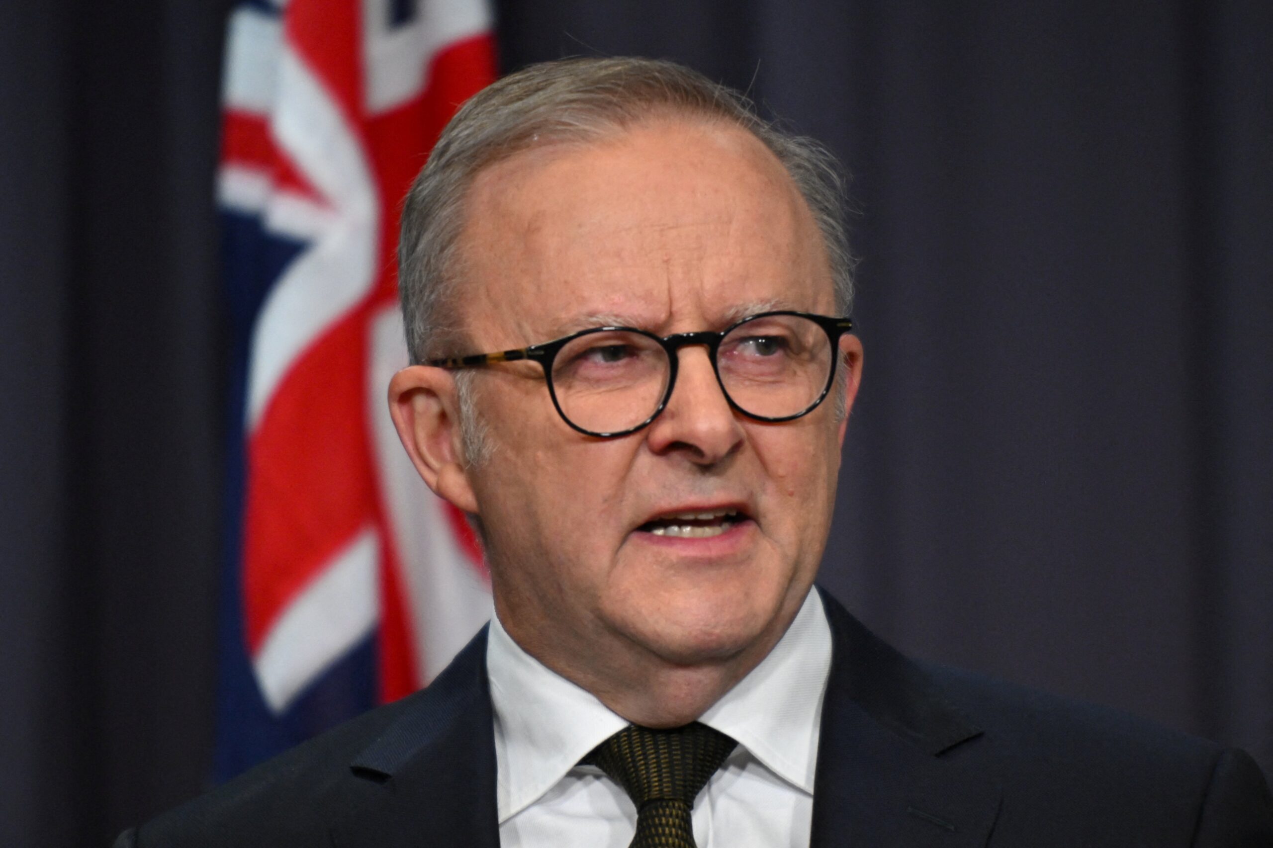 Australian Prime Minister Anthony Albanese speaks to the media during a press conference following a shooting at Bondi Beach, at Parliament House in Canberra, Australia