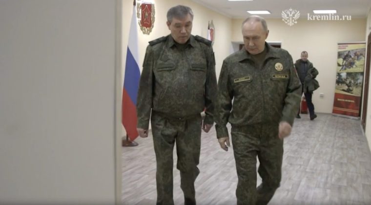 MOSCOW, RUSSIA - NOVEMBER 20: (----EDITORIAL USE ONLY MANDATORY CREDIT - '/KREMLIN PRESS OFFICE / HANDOUT - NO MARKETING NO ADVERTISING CAMPAIGNS - DISTRIBUTED AS A SERVICE TO CLIENTS, DO NOT OBSCURE LOGO----) Russian President Vladimir Putin visits a command post of Battlegroup West as he receives a briefing from senior military officials in Moscow, Russia, on November 20, 2025. Kremlin officials stated that the area where Ukrainian troops had been under siege is now fully under Russian control, a development reported directly to Putin by the chief of the General Staff. (Photo by Kremlin Press Service / Handout/Anadolu via Getty Images)