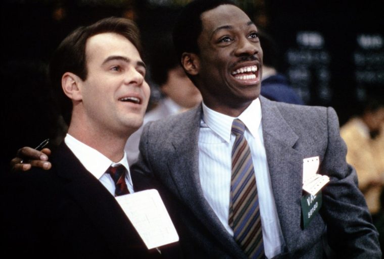 Dan Aykroyd and Eddie Murphy play two men doing a disastrous life swap against a Christmassy backdrop (Photo: Paramount Pictures)