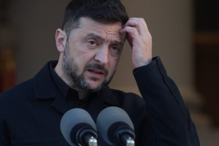 Ukrainian President Volodymyr Zelensky speaks to the media during a press conference with Taoiseach Micheal Martin at the Government Buildings in Dublin, during his visit to Ireland. Picture date: Tuesday December 2, 2025. PA Photo. Photo credit should read: Brian Lawless/PA Wire