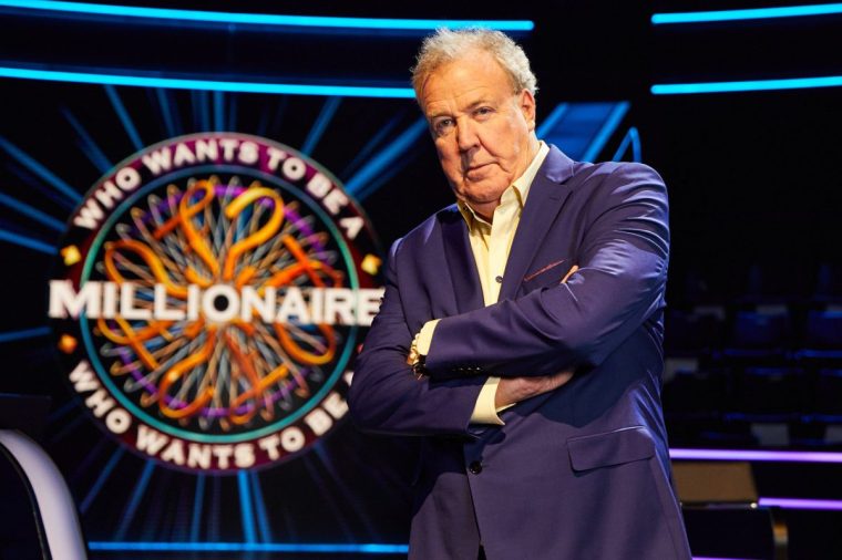 Stellify Media Who Wants To Pe A Millionaire?: SR39: Ep1 on ITV1 Pictured: Jeremy Clarkson This photograph is (C) Stellify Media/Sony and can only be reproduced for editorial purposes directly in connection with the programme or event mentioned above, or ITV plc. Any subsequent usage may incur a fee. This photograph must not be manipulated [excluding basic cropping] in a manner which alters the visual appearance of the person photographed deemed detrimental or inappropriate by ITV plc Picture Desk. This photograph must not be syndicated to any other company, publication or website, or permanently archived, without the express written permission of ITV Picture Desk. Full Terms and conditions are available on the website www.itv.com/presscentre/itvpictures/terms For further information please contact: liberty.warner@itv.com