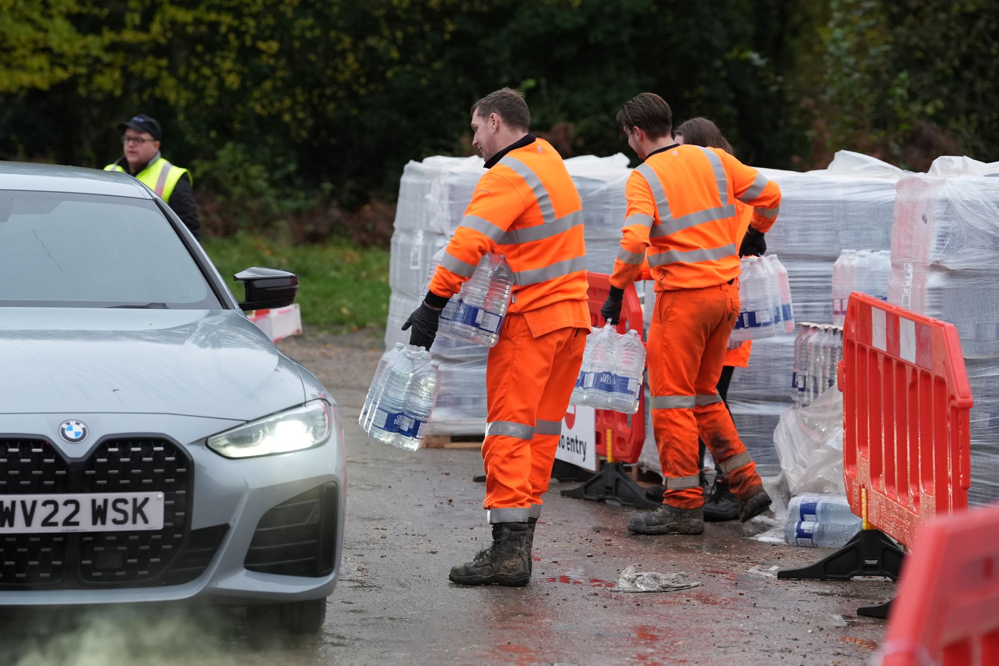 Workers have so far handed out more than 369,000 litres of bottled water, according to South East Water