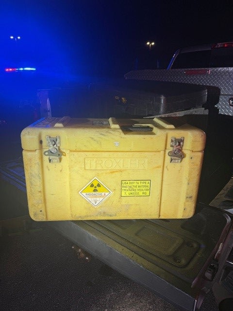 A box with a radioactive logo on it was recovered from Benjamin Donald Johnson's car