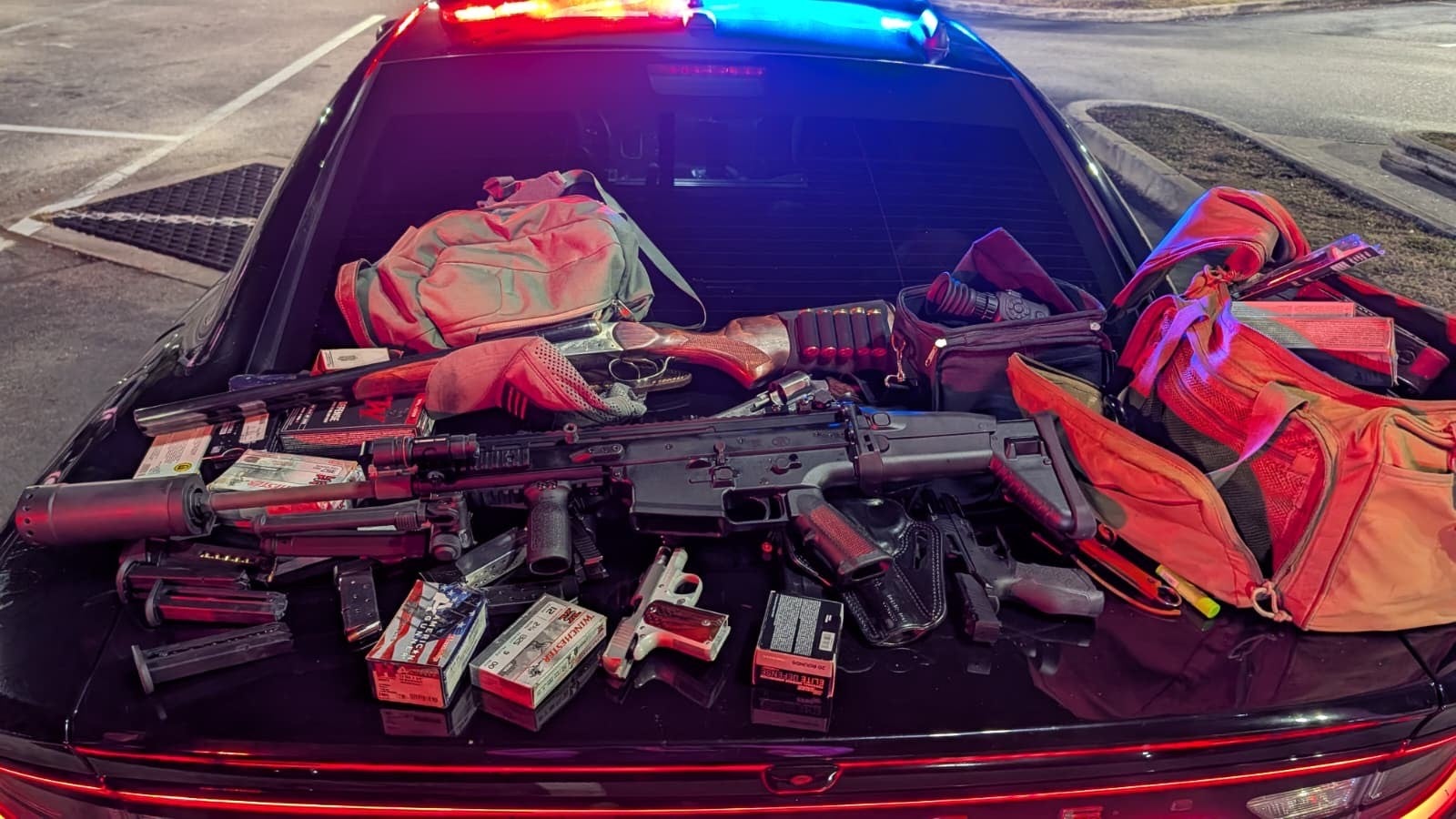 Police recovered an array of weapons from Benjamin Donald Johnson's car