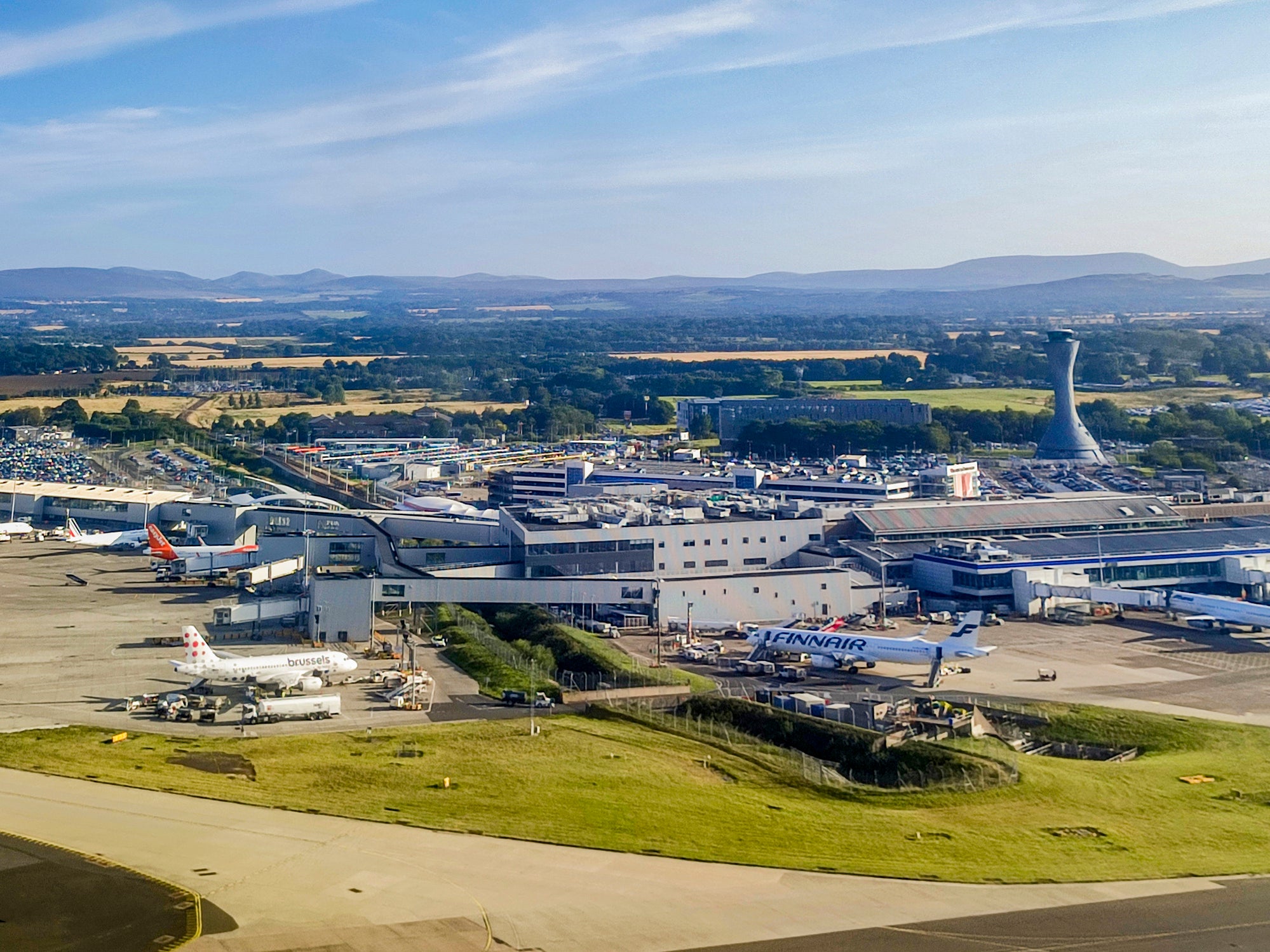 According to the airport’s live departure and arrival boards, many flights were either diverted or cancelled