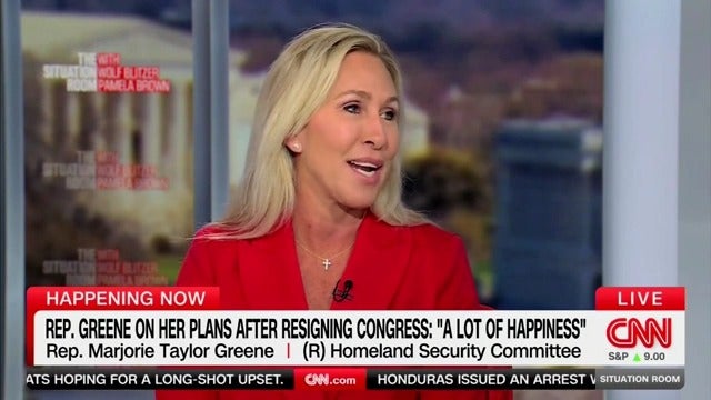 Marjorie Taylor Greene appeared on CNN and took a pointed swipe at right-wing cable news network Fox News.