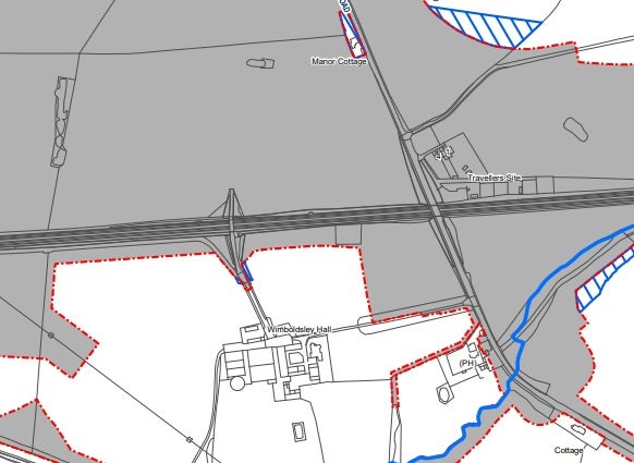 300 of the 700 acres at Wimboldsley Grange Farm is covered by safeguarding, including land, seen here, around Mr Edge's home, Wimboldsley Hall