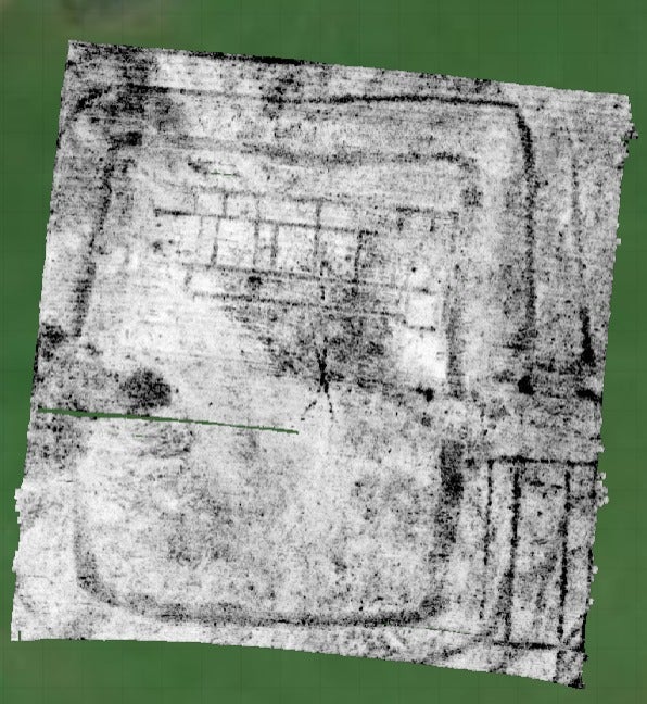 The footprint of the Roman Villa within its defensive enclose