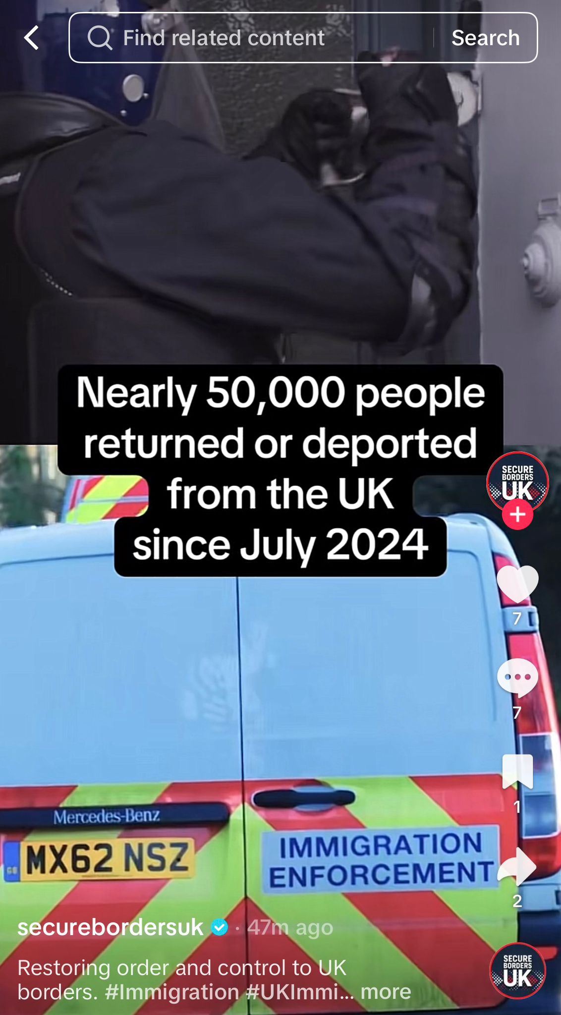 The new Secure Borders UK account has posted its first video