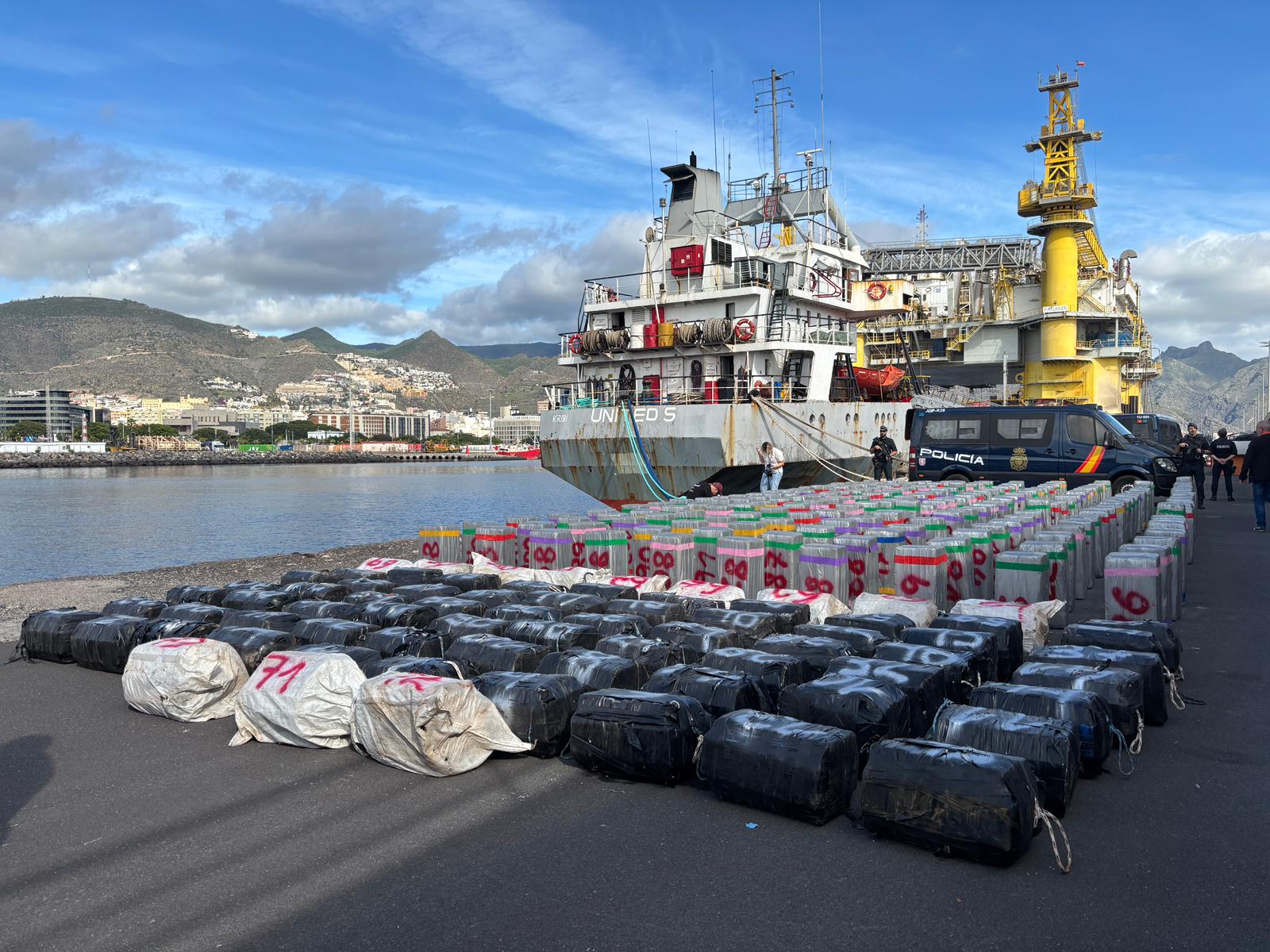 Spanish police have made their largest-ever cocaine seizure on the high seas